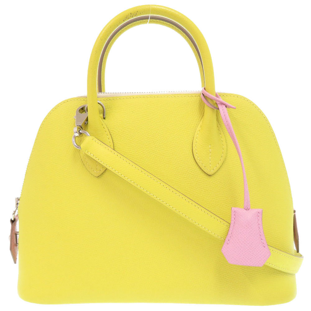 エルメス ボリード 1923 25 ヴォーエプソン ライム モーヴシルベストル シルバー金具 U刻印(2022年製) ハンドバッグ 0774【中古】HERMES