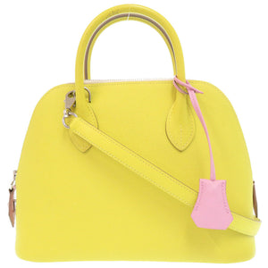 エルメス ボリード 1923 25 ヴォーエプソン ライム モーヴシルベストル シルバー金具 U刻印(2022年製) ハンドバッグ 0774【中古】HERMES