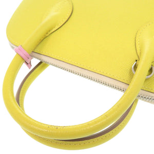 エルメス ボリード 1923 25 ヴォーエプソン ライム モーヴシルベストル シルバー金具 U刻印(2022年製) ハンドバッグ 0774【中古】HERMES