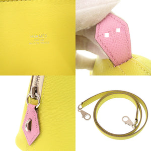 エルメス ボリード 1923 25 ヴォーエプソン ライム モーヴシルベストル シルバー金具 U刻印(2022年製) ハンドバッグ 0774【中古】HERMES