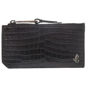 ジミーチュウ CASEY 型押しレザー ブラック フラグメントケース カードケース 財布 黒 0785【中古】JIMMY CHOO