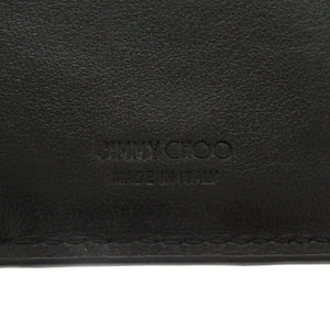 ジミーチュウ CASEY 型押しレザー ブラック フラグメントケース カードケース 財布 黒 0785【中古】JIMMY CHOO