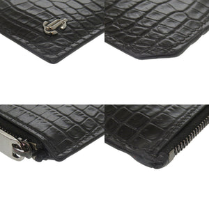 ジミーチュウ CASEY 型押しレザー ブラック フラグメントケース カードケース 財布 黒 0785【中古】JIMMY CHOO