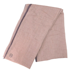 美品 エルメス ナオシマ NAOSHIMA ショールコットン ピンク マリン ネイビー ストール 0794【中古】HERMES