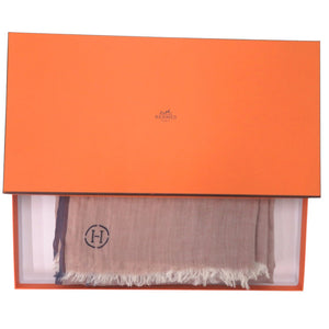 美品 エルメス ナオシマ NAOSHIMA ショールコットン ピンク マリン ネイビー ストール 0794【中古】HERMES