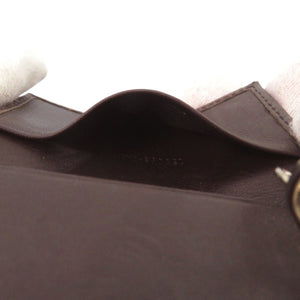 美品 グッチ グッチシマ GG柄 138093 レザー ダークブラウン ゴールド金具 6連 キーケース 0797【中古】GUCCI