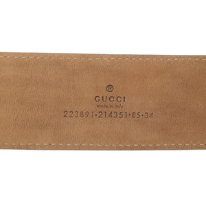 美品 グッチ インプリメ GG インターロッキング Gバックル 223891パテントレザー ブラック 黒 ベルト 0801【中古】GUCCI メンズ