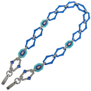 美品 プラダ プラスチック ラインストーン ブルー ショルダーストラップ 0803【中古】PRADA