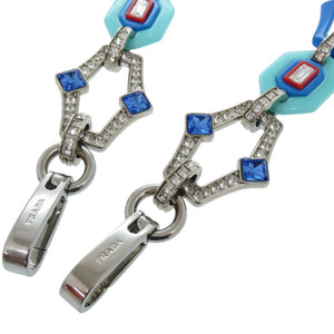 美品 プラダ プラスチック ラインストーン ブルー ショルダーストラップ 0803【中古】PRADA