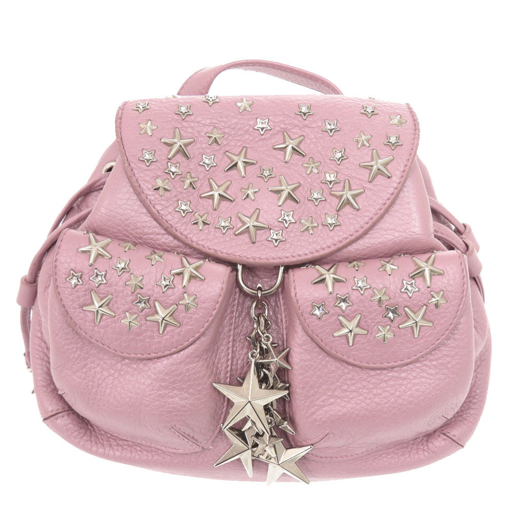 ジミーチュウ スター スタッズ レザー ピンク ミニ リュック デイパック 0809【中古】JIMMY CHOO