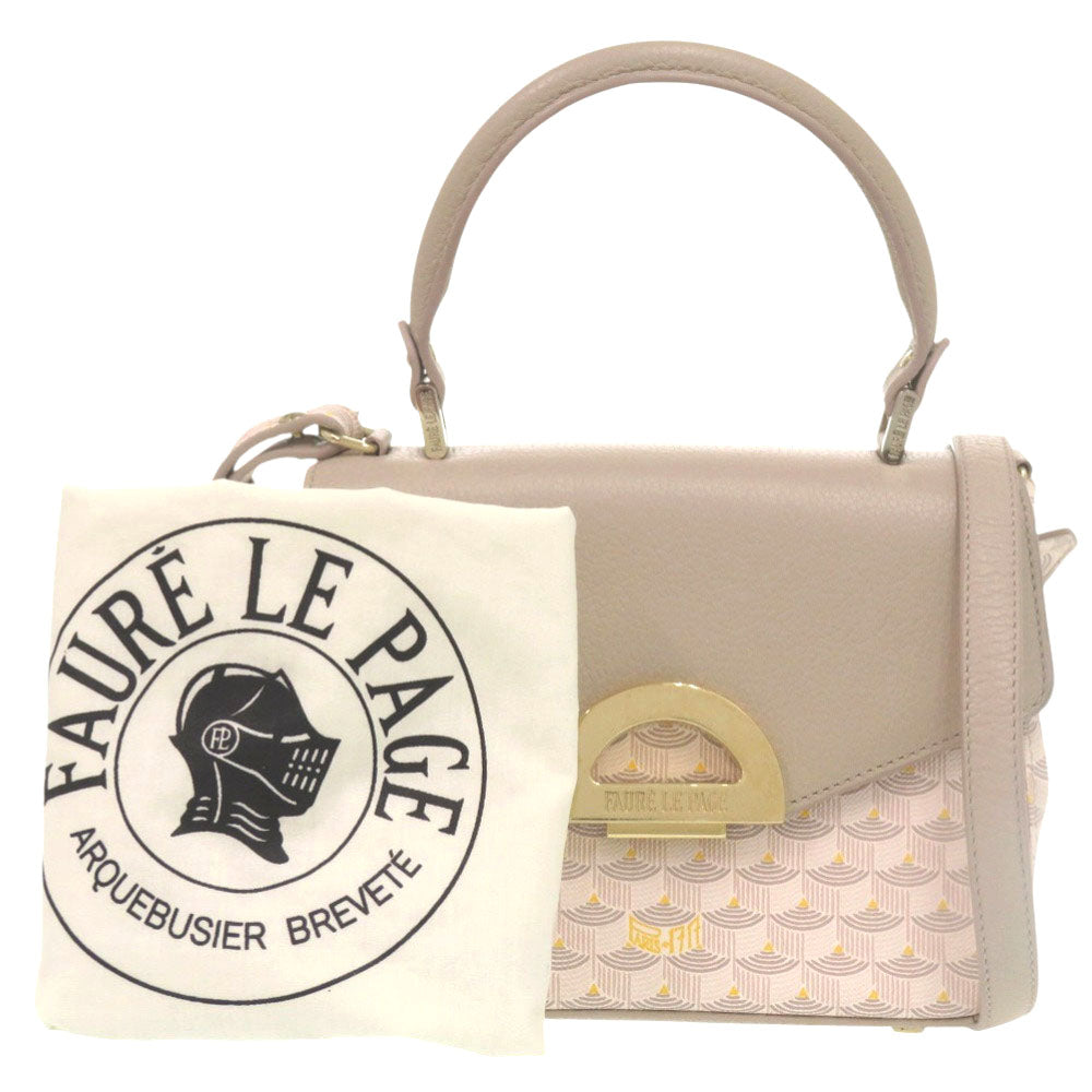 美品 フォレルパージュ パレード 2Way ハンドバッグ 0421 ゴールド金具 レザー ベージュ ピンク ショルダーバッグ 0810【中古】Faure Le Page