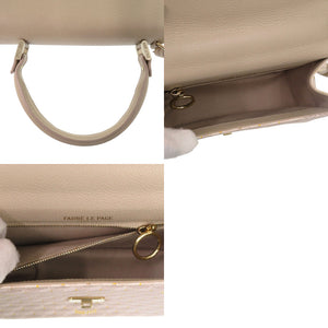 美品 フォレルパージュ パレード 2Way ハンドバッグ 0421 ゴールド金具 レザー ベージュ ピンク ショルダーバッグ 0810【中古】Faure Le Page