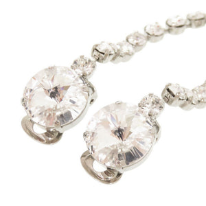 美品 ミュウミュウ クリスタル フェイクパール シルバー イヤリング 0823【中古】MIUMIU