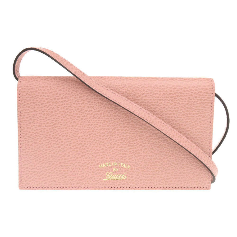 未使用 グッチ スウィング 368231 レザー ピンク ショルダーウォレット ショルダーバッグ 0828【中古】GUCCI