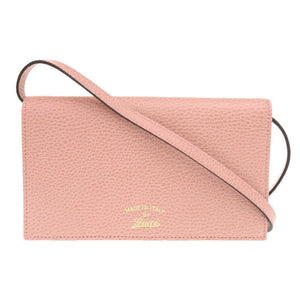 未使用 グッチ スウィング 368231 レザー ピンク ショルダーウォレット ショルダーバッグ 0828【中古】GUCCI