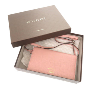 未使用 グッチ スウィング 368231 レザー ピンク ショルダーウォレット ショルダーバッグ 0828【中古】GUCCI