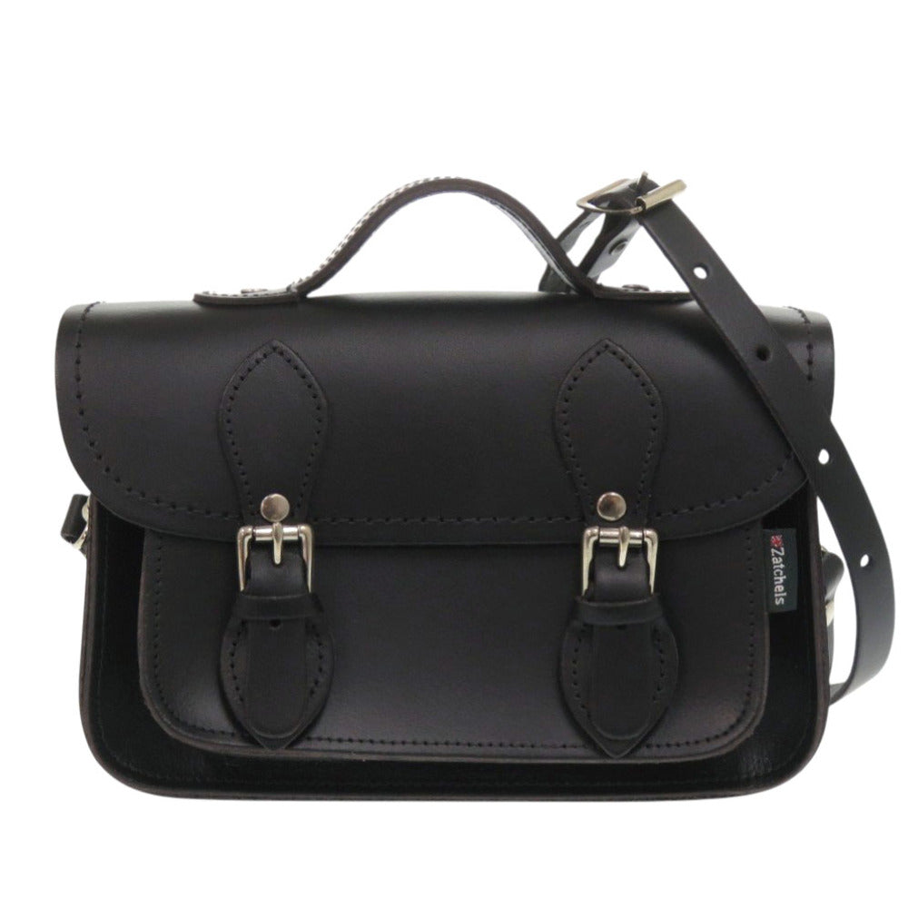未使用 ザッチェルズ マイクロサッチェル レザー ブラック 2way ハンドバッグ ショルダーバッグ 黒 0838【中古】Zatchels