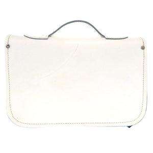 美品 ザッチェルズ サッチェルバッグ 11.5インチ 2Way シルバー金具 レザー ホワイト ショルダーバッグ ハンドバッグ 0839【中古】Zatchels