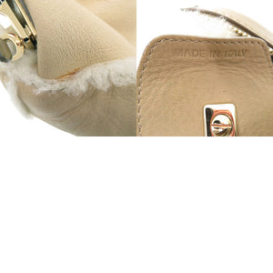 トッズ D Styling 2way ハンドバッグ レザー ムートン ベージュ 0842【中古】TOD’S
