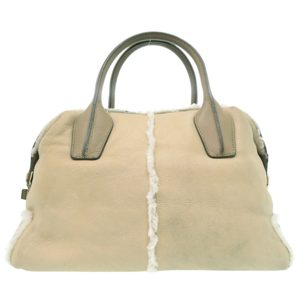 トッズ D Styling 2way ハンドバッグ レザー ムートン ベージュ 0842【中古】TOD’S
