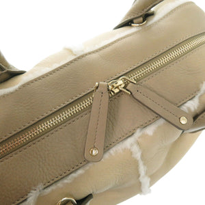 トッズ D Styling 2way ハンドバッグ レザー ムートン ベージュ 0842【中古】TOD’S