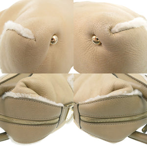 トッズ D Styling 2way ハンドバッグ レザー ムートン ベージュ 0842【中古】TOD’S