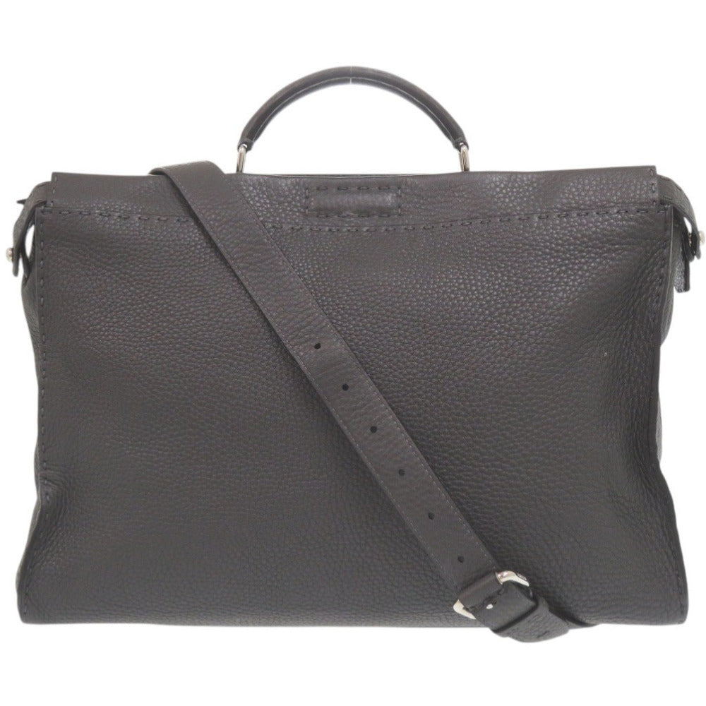 フェンディ 2WAY セレリア ピーカブー モンスター バグズアイ レザー グレー ハンドバッグ 0868【中古】FENDI