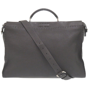 フェンディ 2WAY セレリア ピーカブー モンスター バグズアイ レザー グレー ハンドバッグ 0868【中古】FENDI