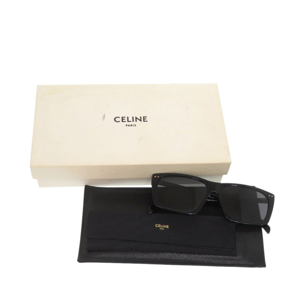 美品 セリーヌ ブラックフレーム 59 CL40139F ブラック サングラス 黒 0881【中古】CELINE
