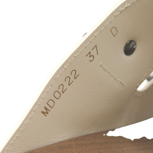 新品同様 クリスチャンディオール DIORQUAKE MD0222 サイズ37 24cm レザー ウッド ホワイト ブラウン 白 サンダル 0892【中古】Christian Dior