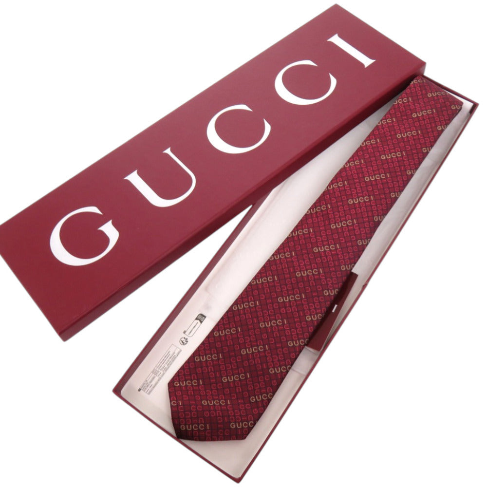 未使用品 グッチ
 GGパターン シルクジャカード 792466 4E009 6175 ネクタイ
 シルク/シルク レッド 0896
【中古】GUCCI メンズ