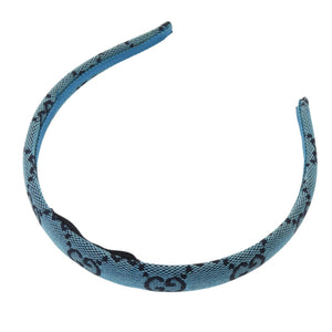 美品 グッチ カチューシャ GGキャンバス ブルー ヘアアクセサリー 青 0898 【中古】 GUCCI