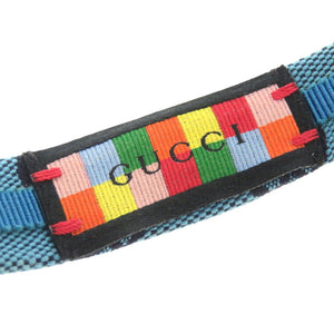 美品 グッチ カチューシャ GGキャンバス ブルー ヘアアクセサリー 青 0898 【中古】 GUCCI