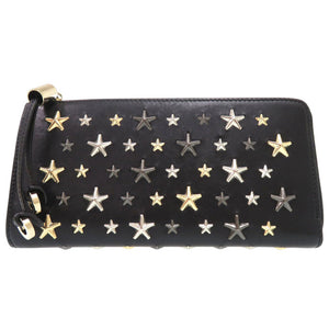美品 ジミーチュウ VERA LTR 191 長財布 レザー L字ファスナー ブラック 0900【中古】JIMMY CHOO