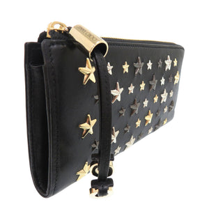 美品 ジミーチュウ VERA LTR 191 長財布 レザー L字ファスナー ブラック 0900【中古】JIMMY CHOO