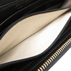 美品 ジミーチュウ VERA LTR 191 長財布 レザー L字ファスナー ブラック 0900【中古】JIMMY CHOO