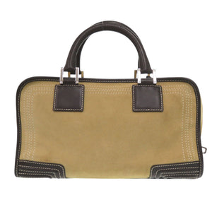 美品 ロエベ アマソナ28 スウェード レザー ベージュ ブラウン ハンドバッグ 0906【中古】LOEWE