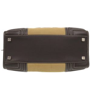 美品 ロエベ アマソナ28 スウェード レザー ベージュ ブラウン ハンドバッグ 0906【中古】LOEWE