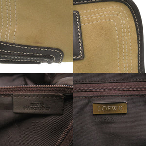 美品 ロエベ アマソナ28 スウェード レザー ベージュ ブラウン ハンドバッグ 0906【中古】LOEWE