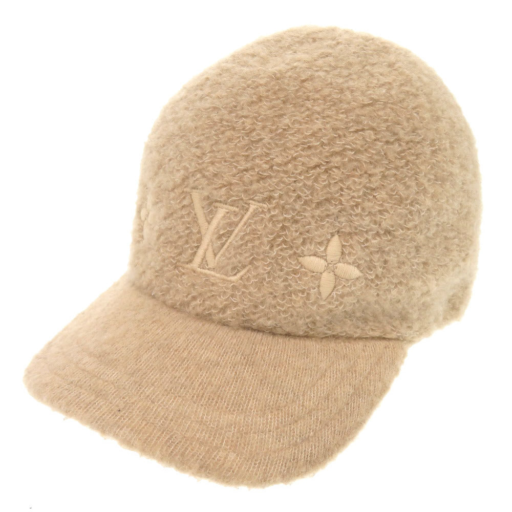 美品 ルイ ヴィトン ウールグラム M7250 コットン ウール ナイロン ベージュ 帽子 キャップ LV 0909【中古】LOUIS VUITTON