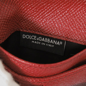 新品同様 ドルチェアンドガッバーナ 鳥 レザー ブラック 二つ折り財布 黒 0914【中古】DOLCE&GABBANA