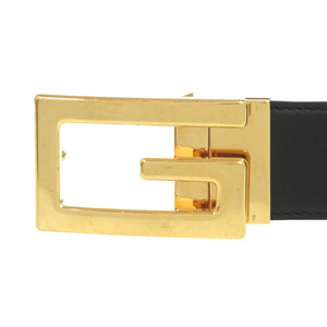 美品 グッチ Gバックル リバーシブル 573156 90cm 36インチ ゴールド金具 レザー ブラック ブラウン ベルト 0916【中古】GUCCI メンズ