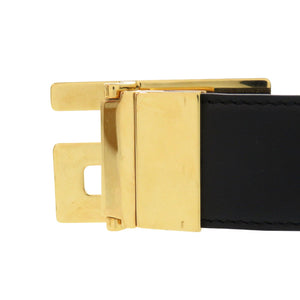 美品 グッチ Gバックル リバーシブル 573156 90cm 36インチ ゴールド金具 レザー ブラック ブラウン ベルト 0916【中古】GUCCI メンズ