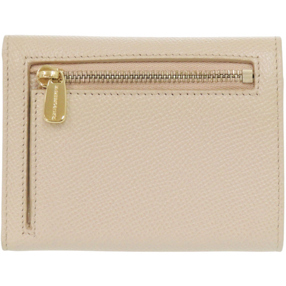 美品 ドルチェアンドガッバーナ レザー ベージュ 三つ折り財布 0918【中古】DOLCE&GABBANA