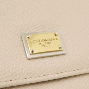 美品 ドルチェアンドガッバーナ レザー ベージュ 三つ折り財布 0918【中古】DOLCE&GABBANA