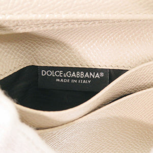 美品 ドルチェアンドガッバーナ レザー ベージュ 三つ折り財布 0918【中古】DOLCE&GABBANA