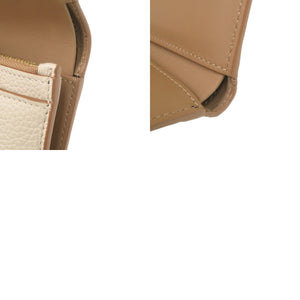 美品 バーバリー TB ロゴ 8059623 バイカラー レザー ベージュ 三つ折り財布 0923【中古】BURBERRY
