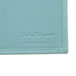 新品同様 サルヴァトーレフェラガモ ガンチーニ レザー ライトブルー 長財布 水色 0924【中古】Salvatore Ferragamo