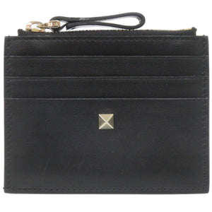 美品 ヴァレンティノ ガラヴァーニ レザー ブラック フラグメントケース カードケース 財布 黒 0926【中古】Valentino Garavani