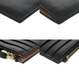 美品 ヴァレンティノ ガラヴァーニ レザー ブラック フラグメントケース カードケース 財布 黒 0926【中古】Valentino Garavani